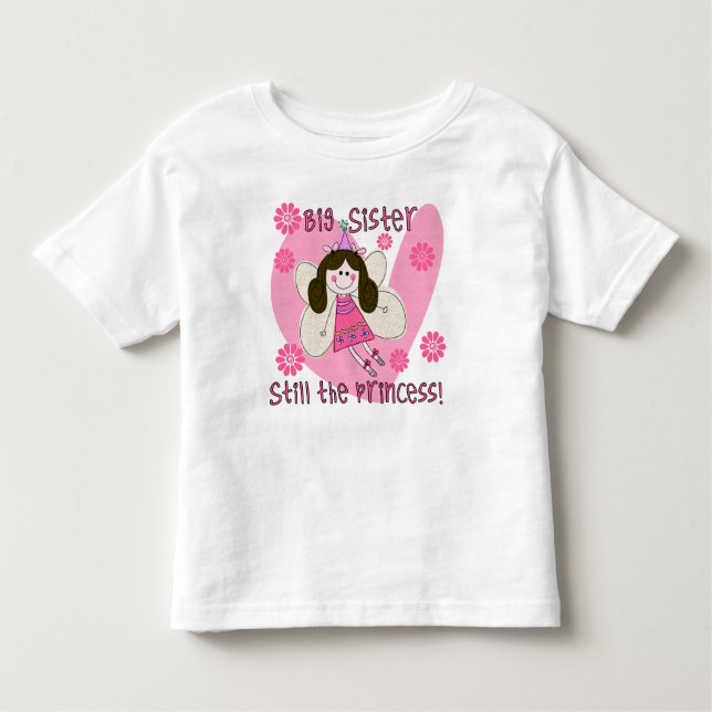 T-shirt Pour Les Tous Petits Grande soeur toujours la princesse Toddler Ruffle (Devant)