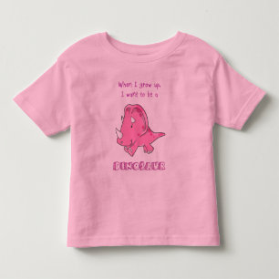 T-shirt Pour Les Tous Petits grandissez le rose de dinosaure