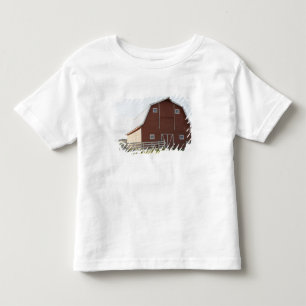 T-shirt Pour Les Tous Petits Grange dans le paysage rural