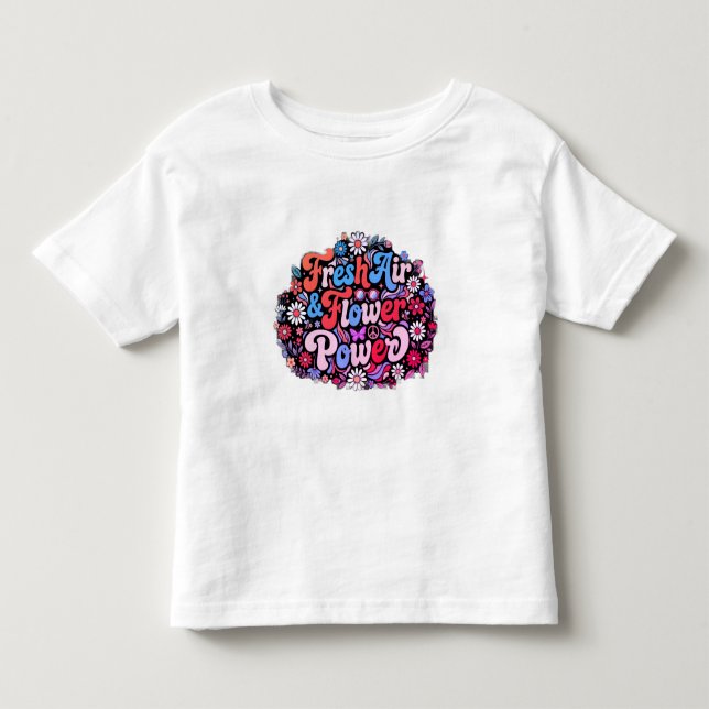 T-shirt Pour Les Tous Petits Graphique Fleur Boho Power (Devant)