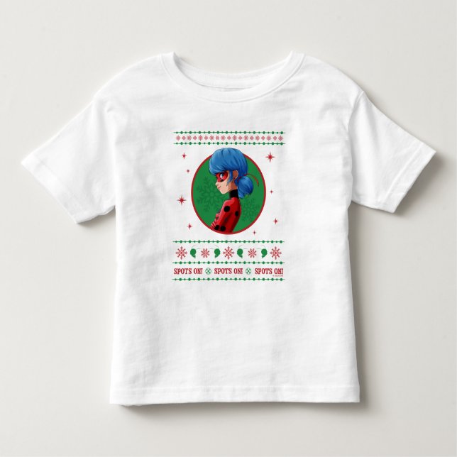 T-shirt Pour Les Tous Petits Graphisme de coccinelle à pois pour les fêtes ! (Devant)