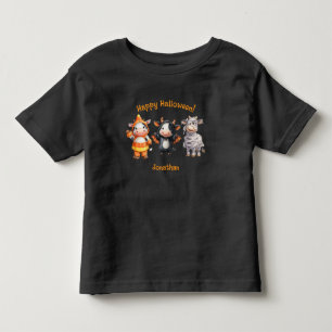 T-shirt Pour Les Tous Petits Graphisme d'Halloween amusant avec des amis vaches