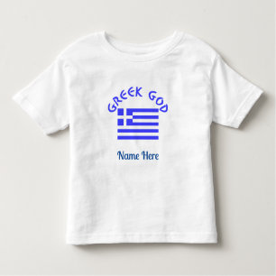 T-shirt Pour Les Tous Petits Grec Dieu et drapeau de la Grèce Personnalisé