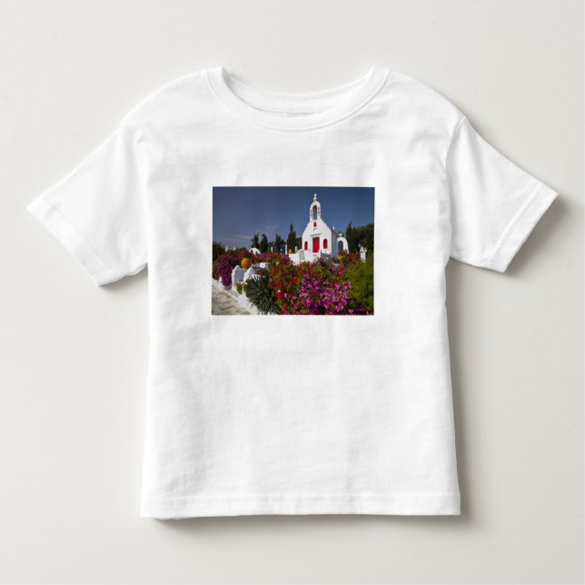 T-shirt Pour Les Tous Petits Grèce, Mykonos, jolie petite chapelle dans la (Devant)