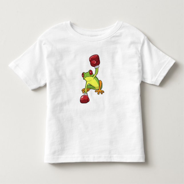 T-shirt Pour Les Tous Petits Grenouille à la boîte avec gants de boxe (Devant)