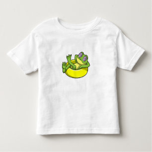 T-shirt Pour Les Tous Petits Grenouille à la natation avec anneau de natation