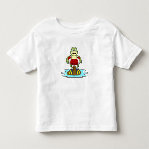T-shirt Pour Les Tous Petits Grenouille à la natation avec anneau de natation