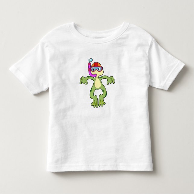 T-shirt Pour Les Tous Petits Grenouille à la plongée avec tuba (Devant)