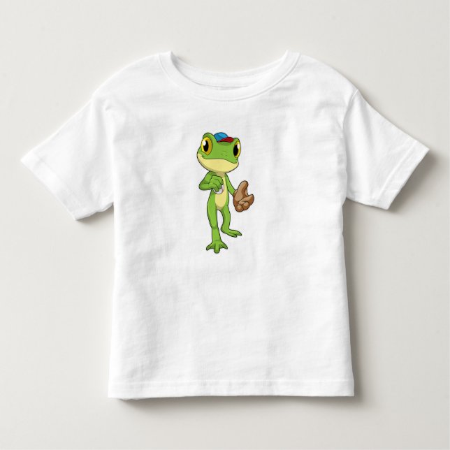 T-shirt Pour Les Tous Petits Grenouille au baseball avec gant de baseball (Devant)