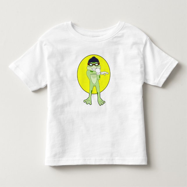 T-shirt Pour Les Tous Petits Grenouille avec lunettes de natation (Devant)