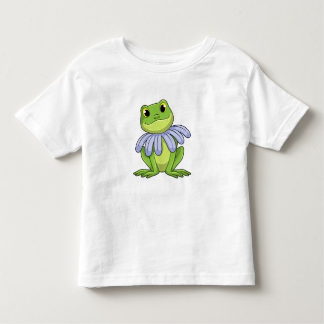 T-shirt Pour Les Tous Petits Grenouille avec marguerite (Devant)