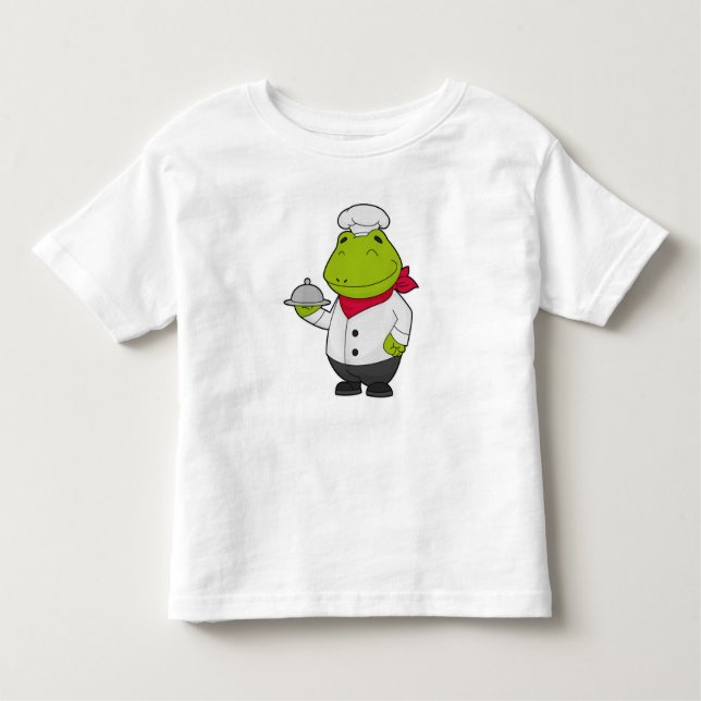 T-shirt Pour Les Tous Petits Grenouille comme cuire avec Plateau (Devant)