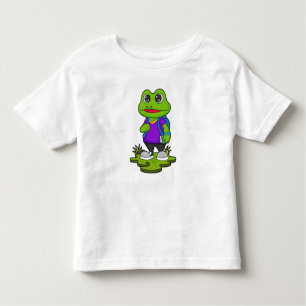 T-shirt Pour Les Tous Petits Grenouille comme randonneur avec sac à dos
