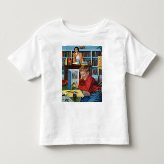 T-shirt Pour Les Tous Petits Grenouille dans la bibliothèque