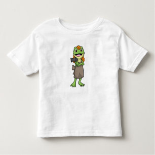 T-shirt Pour Les Tous Petits Grenouille en coiffeur avec sèche-cheveux