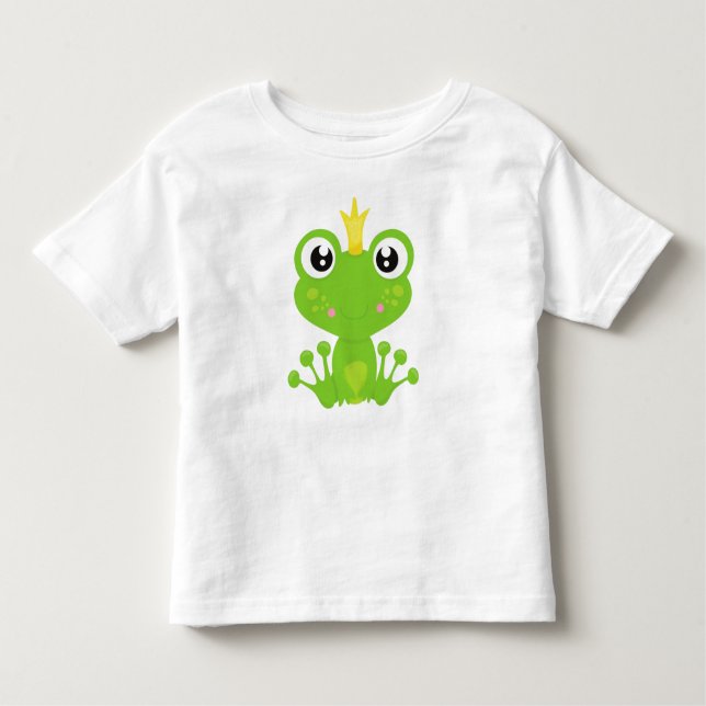 T-shirt Pour Les Tous Petits Grenouille Mignonne, Grenouille Verte, Prince Gren (Devant)