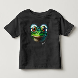 T-shirt Pour Les Tous Petits Grenouille Mignonne Portant des Lunettes de Taille
