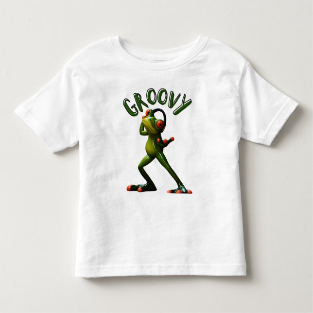 T-shirt Pour Les Tous Petits Grenouille Verte Groovy (Devant)
