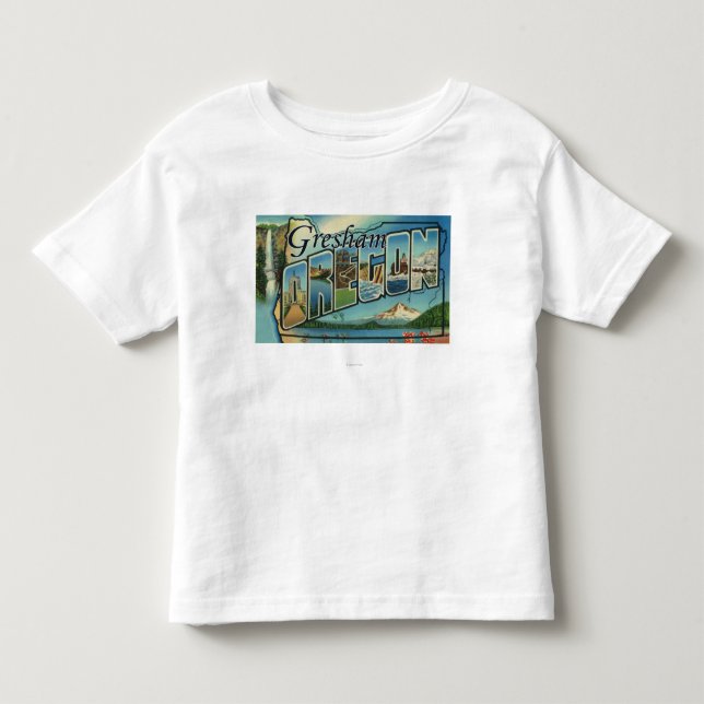 T-shirt Pour Les Tous Petits Gresham, Orégon - grandes scènes de lettre (Devant)