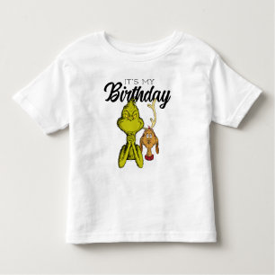 T-shirt Pour Les Tous Petits Grinch Chalkboard C'est mon anniversaire