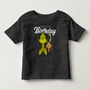 T-shirt Pour Les Tous Petits Grinch Chalkboard C'est mon anniversaire