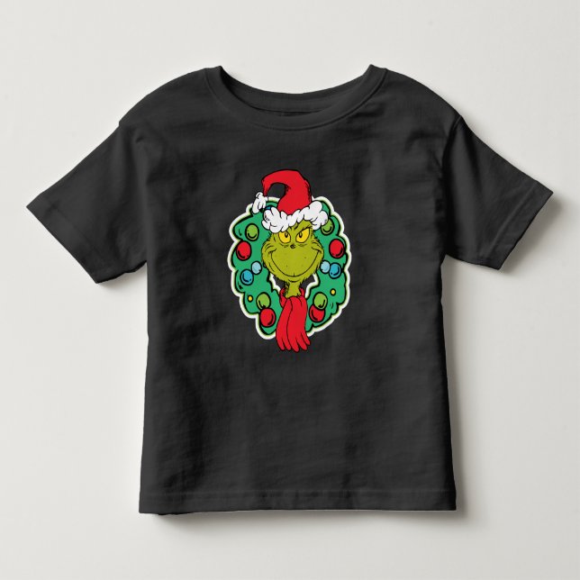 T-shirt Pour Les Tous Petits Grinch | Couronne de Noël (Devant)