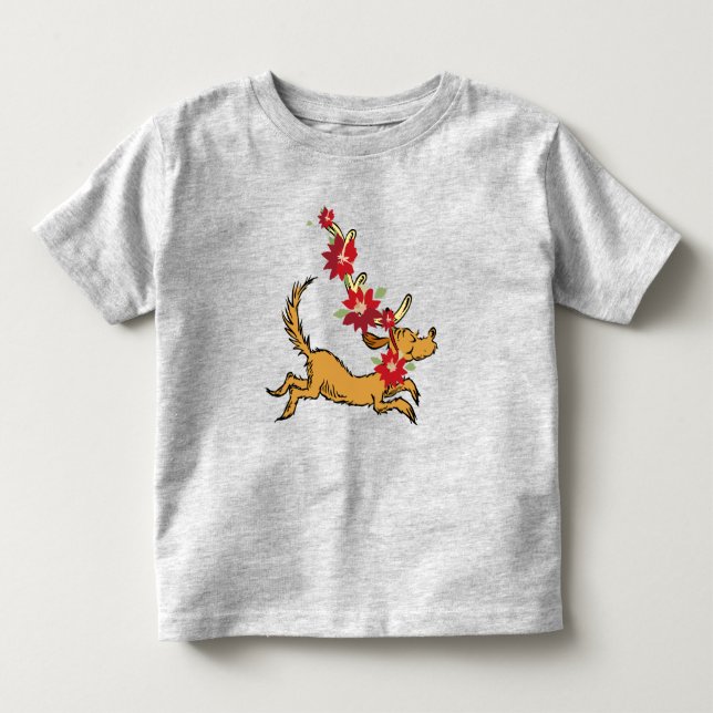 T-shirt Pour Les Tous Petits Grinch | Max Poinsettia de Noël (Devant)