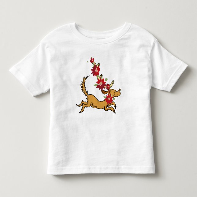 T-shirt Pour Les Tous Petits Grinch | Max Pointsettia de Noël (Devant)
