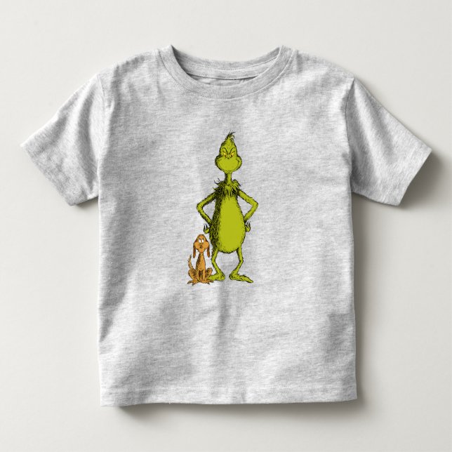 T-shirt Pour Les Tous Petits Grinch | posture de Max et Grinch (Devant)