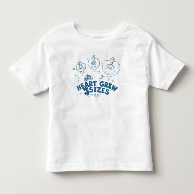 T-shirt Pour Les Tous Petits Grinch's Heart Grew 3 Tailles (Devant)