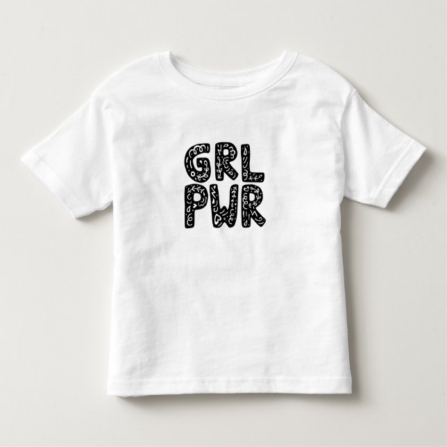 T-shirt Pour Les Tous Petits GRL PWR Girl Power Typography Art (Devant)