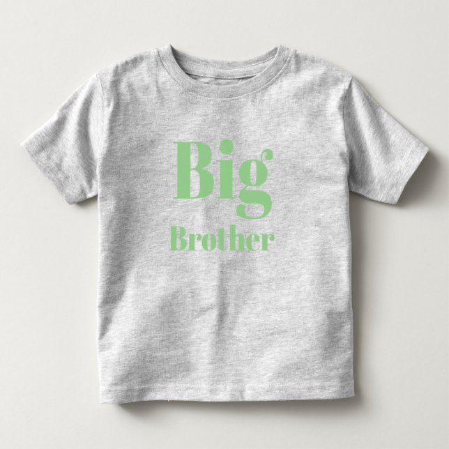 T-shirt Pour Les Tous Petits Gros Frère des lettres vert sauge mignon (Devant)