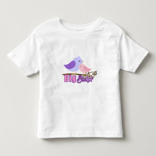 T-shirt Pour Les Tous Petits Grosse soeur-2 Oiseaux sur une branche