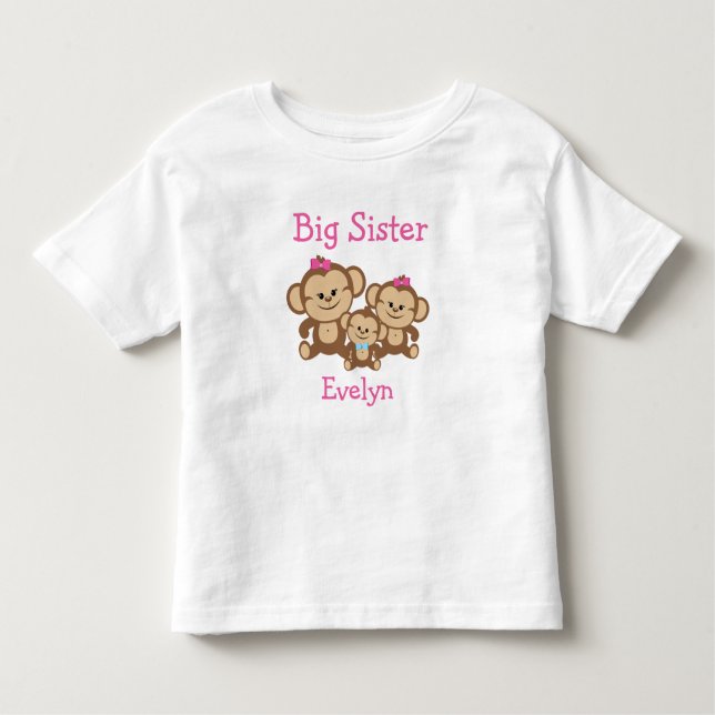T-shirt Pour Les Tous Petits Grosse soeur de singes customisés (Devant)