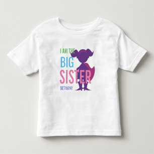T-shirt Pour Les Tous Petits Grosse Soeur Personnalisée Superhero Silhouette Gi