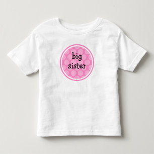 T-shirt Pour Les Tous Petits Grosse Soeur Rose Polka Point Cercle