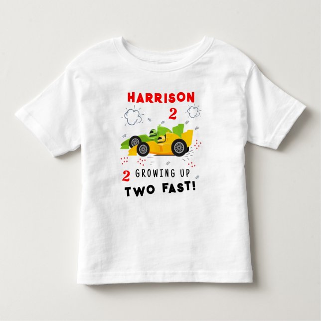 T-shirt Pour Les Tous Petits Grossissant Deux Enfants Rapides De 2E Anniversair (Devant)