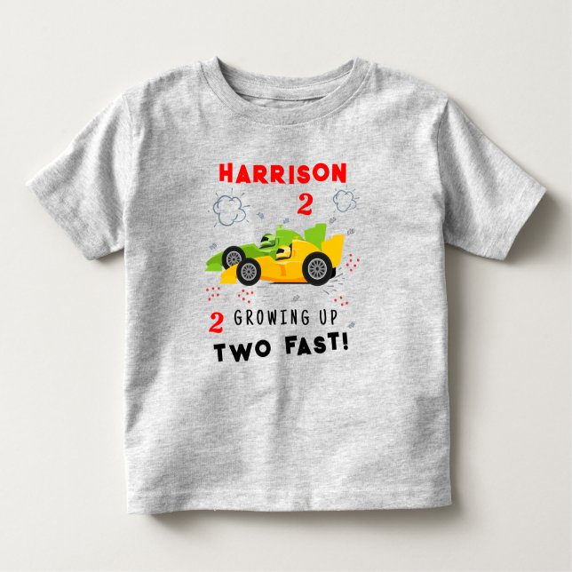 T-shirt Pour Les Tous Petits Grossissant Deux Enfants Rapides De 2E Anniversair (Devant)
