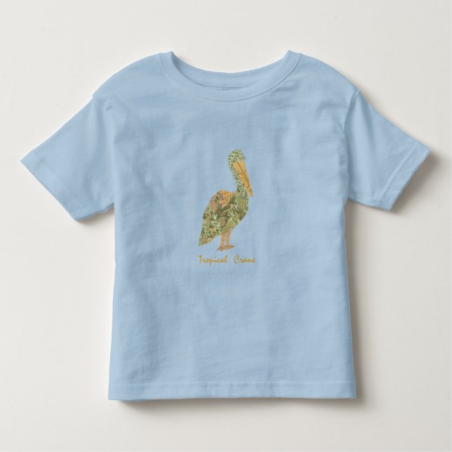 T-shirt Pour Les Tous Petits Grue tropicale-Orange (Devant)