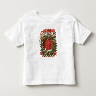 T-shirt Pour Les Tous Petits Guirlande de Noël accrochant sur une porte