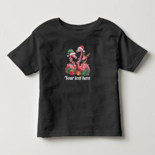 T-shirt Pour Les Tous Petits Guirlande de Noël personnalisée Flamingo Palm Chri
