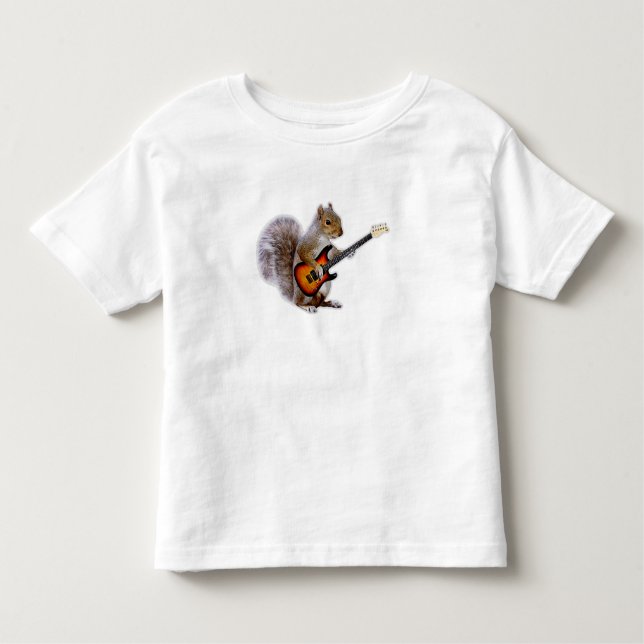 T-shirt Pour Les Tous Petits Guitare Lover| Guitare de jeu d'écureuils (Devant)
