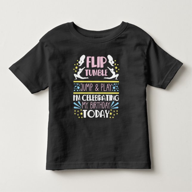 T-shirt Pour Les Tous Petits Gymnaste Gymnaste Gymnaste Flip Tumble Jump (Devant)