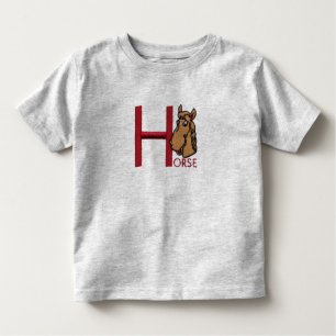 T-shirt Pour Les Tous Petits H est pour le cheval