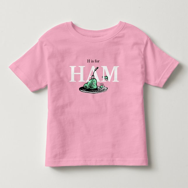 T-shirt Pour Les Tous Petits "H pour JAMBON" | Conception de l'alphabet (Devant)