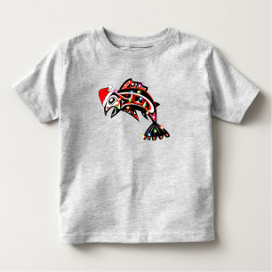 T-shirt Pour Les Tous Petits Haida Esprit Saumon Animal avec lumières de Noël