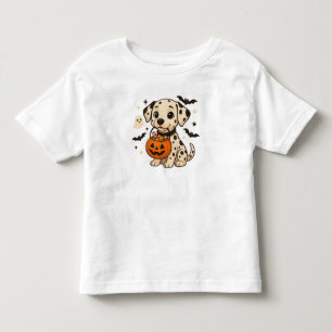 T-shirt Pour Les Tous Petits Halloween Chien Dalmatien Trick ou traitement