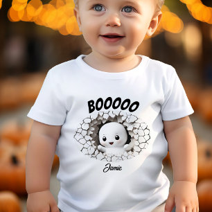 T-shirt Pour Les Tous Petits Halloween drôle Peeking Little Ghost