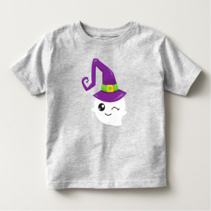 T-shirt Pour Les Tous Petits Halloween, Fantôme, Casquette De Sorcière, Trick O