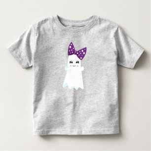 T-shirt Pour Les Tous Petits Halloween, Fantôme, Ruban, Bow, Tricoter Ou Traite